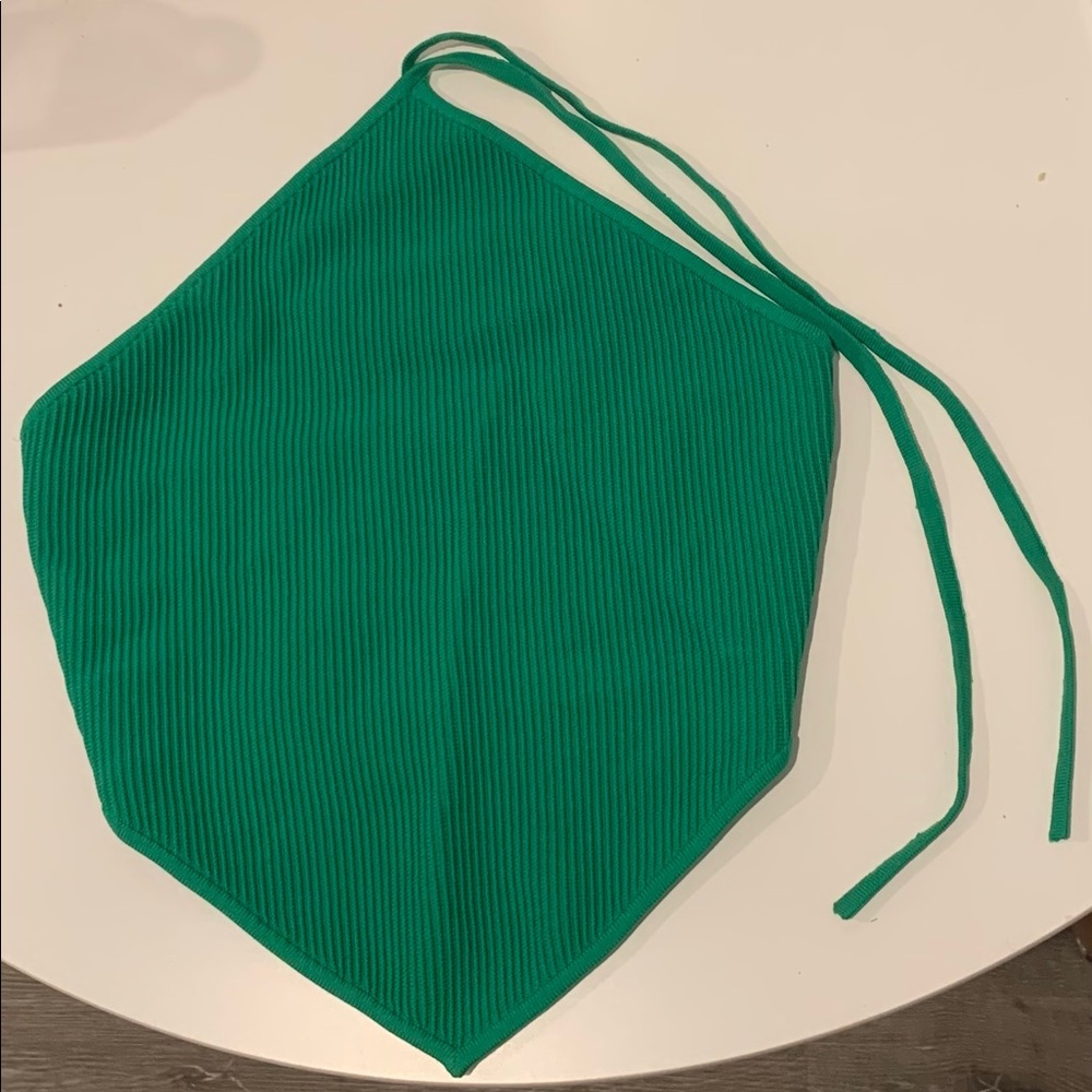 Aritzia Knit Scarf Top- Green - Picture 2 of 5
